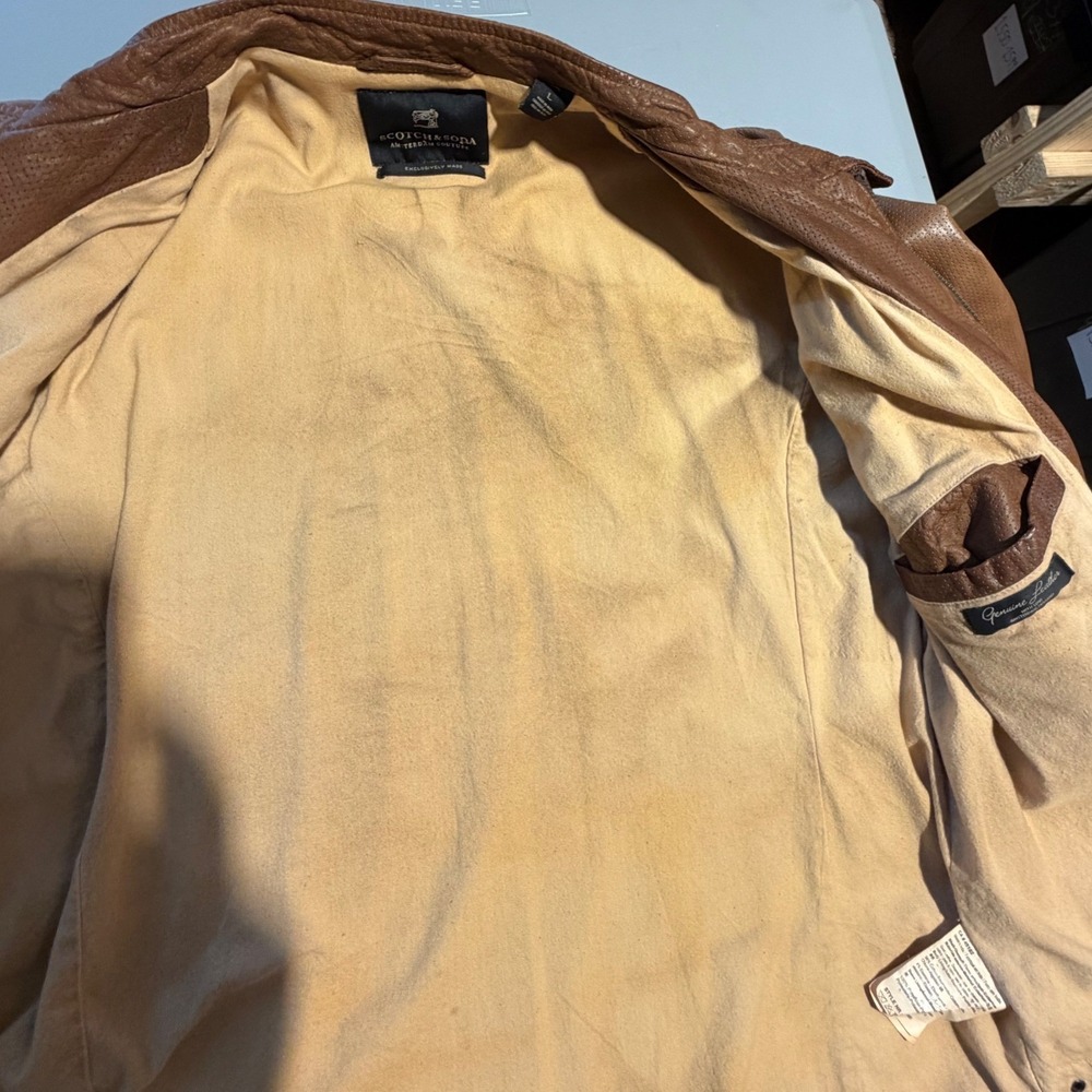 Scotch and Soda Goat Leather Jacket, Amsterdam Couture Exclusive Men's Size L - Picture 9 of 16